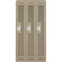 Casiers Clean Line, Bloc de 3, 36" x 12" x 82", Acier, Beige, Rivet (assembl&eacute;), Perfor&eacute; Helyx Safety & Industrial Supplies