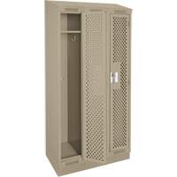 Casiers Clean Line, Bloc de 3, 36" x 12" x 82", Acier, Beige, Rivet (assembl&eacute;), Perfor&eacute; Helyx Safety & Industrial Supplies