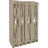 Casiers Clean Line, Bloc de 4, 48" x 12" x 82", Acier, Beige, Rivet (assembl&eacute;), Perfor&eacute; Helyx Safety & Industrial Supplies