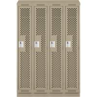 Casiers Clean Line, Bloc de 4, 48" x 12" x 82", Acier, Beige, Rivet (assembl&eacute;), Perfor&eacute; Helyx Safety & Industrial Supplies