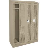 Casiers Clean Line, Bloc de 4, 48" x 12" x 82", Acier, Beige, Rivet (assembl&eacute;), Perfor&eacute; Helyx Safety & Industrial Supplies