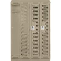 Casiers Clean Line, Bloc de 4, 48" x 12" x 82", Acier, Beige, Rivet (assembl&eacute;), Perfor&eacute; Helyx Safety & Industrial Supplies
