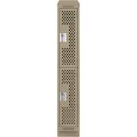Casiers Clean Line, 2 niveaux, 12" x 15" x 82", Acier, Beige, Rivet (assembl&eacute;), Perfor&eacute; Helyx Safety & Industrial Supplies