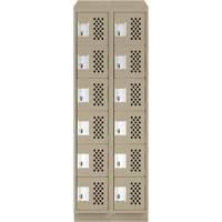 Petit casier perfor&eacute; Clean-Line, 6 niveaux, Bloc de 2, 15" x 72" x 12", Acier Helyx Safety & Industrial Supplies