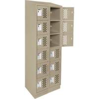 Petit casier perfor&eacute; Clean-Line, 6 niveaux, Bloc de 2, 15" x 72" x 12", Acier Helyx Safety & Industrial Supplies