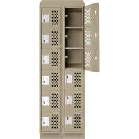 Petit casier perfor&eacute; Clean-Line, 6 niveaux, Bloc de 2, 15" x 72" x 12", Acier Helyx Safety & Industrial Supplies