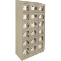 Petits casiers &eacute;conomiques assembl&eacute;s et perfor&eacute;s Clean Line, 6 niveaux, Bloc de 3, 18" x 72" x 12", Acier Helyx Safety & Industrial Supplies