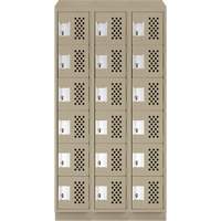 Petits casiers &eacute;conomiques assembl&eacute;s et perfor&eacute;s Clean Line, 6 niveaux, Bloc de 3, 18" x 72" x 12", Acier Helyx Safety & Industrial Supplies