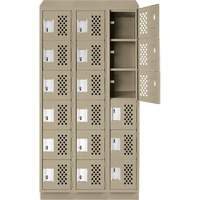 Petits casiers &eacute;conomiques assembl&eacute;s et perfor&eacute;s Clean Line, 6 niveaux, Bloc de 3, 18" x 72" x 12", Acier Helyx Safety & Industrial Supplies