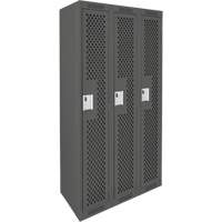 Casiers Clean Line, Bloc de 3, 36" x 15" x 72", Acier, Charbon, Rivet (assembl&eacute;), Perfor&eacute; Helyx Safety & Industrial Supplies