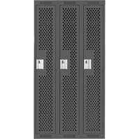 Casiers Clean Line, Bloc de 3, 36" x 15" x 72", Acier, Charbon, Rivet (assembl&eacute;), Perfor&eacute; Helyx Safety & Industrial Supplies