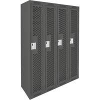 Casiers Clean Line, Bloc de 4, 48" x 15" x 72", Acier, Charbon, Rivet (assembl&eacute;), Perfor&eacute; Helyx Safety & Industrial Supplies