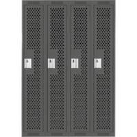 Casiers Clean Line, Bloc de 4, 48" x 15" x 72", Acier, Charbon, Rivet (assembl&eacute;), Perfor&eacute; Helyx Safety & Industrial Supplies