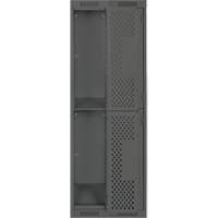 Casiers Clean Line, 2 niveaux, Bloc de 2, 24" x 15" x 72", Acier, Charbon, Rivet (assembl&eacute;), Perfor&eacute; Helyx Safety & Industrial Supplies