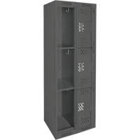 Casiers Clean Line, 3 niveaux, Bloc de 2, 24" x 12" x 72", Acier, Charbon, Rivet (assembl&eacute;), Perfor&eacute; Helyx Safety & Industrial Supplies
