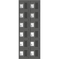 Petit casier perfor&eacute; Clean-Line, 6 niveaux, Bloc de 2, 12" x 72" x 12", Acier Helyx Safety & Industrial Supplies