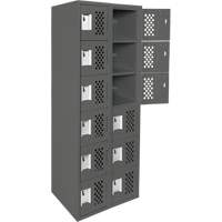 Petit casier perfor&eacute; Clean-Line, 6 niveaux, Bloc de 2, 12" x 72" x 12", Acier Helyx Safety & Industrial Supplies