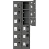 Petit casier perfor&eacute; Clean-Line, 6 niveaux, Bloc de 2, 12" x 72" x 12", Acier Helyx Safety & Industrial Supplies