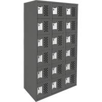 Petit casier perfor&eacute; Clean-Line, 6 niveaux, Bloc de 3, 15" x 72" x 12", Acier Helyx Safety & Industrial Supplies