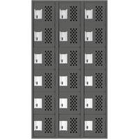 Petit casier perfor&eacute; Clean-Line, 6 niveaux, Bloc de 3, 15" x 72" x 12", Acier Helyx Safety & Industrial Supplies