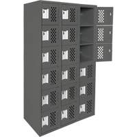 Petit casier perfor&eacute; Clean-Line, 6 niveaux, Bloc de 3, 15" x 72" x 12", Acier Helyx Safety & Industrial Supplies