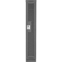 Clean Line Lockers, 12" x 12" x 76", Steel, Charcoal, Rivet (Assembled), Perforated Helyx Safety & Industrial Supplies