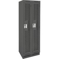 Casiers Clean Line, Bloc de 2, 24" x 15" x 76", Acier, Charbon, Rivet (assembl&eacute;), Perfor&eacute; Helyx Safety & Industrial Supplies