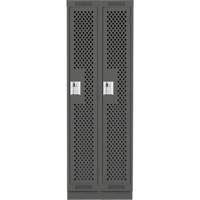 Casiers Clean Line, Bloc de 2, 24" x 15" x 76", Acier, Charbon, Rivet (assembl&eacute;), Perfor&eacute; Helyx Safety & Industrial Supplies