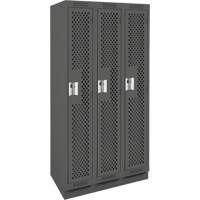 Casiers Clean Line, Bloc de 3, 36" x 15" x 76", Acier, Charbon, Rivet (assembl&eacute;), Perfor&eacute; Helyx Safety & Industrial Supplies