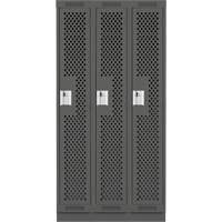 Casiers Clean Line, Bloc de 3, 36" x 15" x 76", Acier, Charbon, Rivet (assembl&eacute;), Perfor&eacute; Helyx Safety & Industrial Supplies