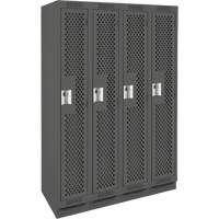 Casiers Clean Line, Bloc de 4, 48" x 15" x 76", Acier, Charbon, Rivet (assembl&eacute;), Perfor&eacute; Helyx Safety & Industrial Supplies