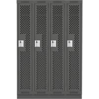Casiers Clean Line, Bloc de 4, 48" x 15" x 76", Acier, Charbon, Rivet (assembl&eacute;), Perfor&eacute; Helyx Safety & Industrial Supplies