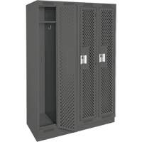 Casiers Clean Line, Bloc de 4, 48" x 15" x 76", Acier, Charbon, Rivet (assembl&eacute;), Perfor&eacute; Helyx Safety & Industrial Supplies