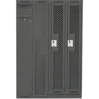 Casiers Clean Line, Bloc de 4, 48" x 15" x 76", Acier, Charbon, Rivet (assembl&eacute;), Perfor&eacute; Helyx Safety & Industrial Supplies