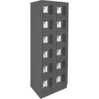 Petit casier perfor&eacute; Clean-Line, 6 niveaux, Bloc de 2, 12" x 72" x 12", Acier Helyx Safety & Industrial Supplies