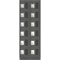 Petit casier perfor&eacute; Clean-Line, 6 niveaux, Bloc de 2, 12" x 72" x 12", Acier Helyx Safety & Industrial Supplies