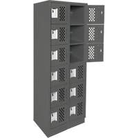 Petit casier perfor&eacute; Clean-Line, 6 niveaux, Bloc de 2, 12" x 72" x 12", Acier Helyx Safety & Industrial Supplies