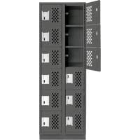 Petit casier perfor&eacute; Clean-Line, 6 niveaux, Bloc de 2, 12" x 72" x 12", Acier Helyx Safety & Industrial Supplies