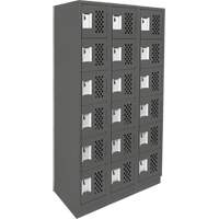 Petit casier perfor&eacute; Clean-Line, 6 niveaux, Bloc de 3, 12" x 72" x 12", Acier Helyx Safety & Industrial Supplies