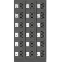 Petit casier perfor&eacute; Clean-Line, 6 niveaux, Bloc de 3, 12" x 72" x 12", Acier Helyx Safety & Industrial Supplies