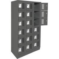 Petit casier perfor&eacute; Clean-Line, 6 niveaux, Bloc de 3, 12" x 72" x 12", Acier Helyx Safety & Industrial Supplies