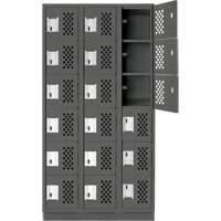 Petit casier perfor&eacute; Clean-Line, 6 niveaux, Bloc de 3, 12" x 72" x 12", Acier Helyx Safety & Industrial Supplies