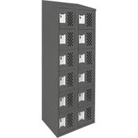 Petit casier perfor&eacute; Clean-Line, 6 niveaux, Bloc de 2, 12" x 72" x 12", Acier Helyx Safety & Industrial Supplies
