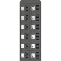 Petit casier perfor&eacute; Clean-Line, 6 niveaux, Bloc de 2, 12" x 72" x 12", Acier Helyx Safety & Industrial Supplies