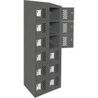Petit casier perfor&eacute; Clean-Line, 6 niveaux, Bloc de 2, 12" x 72" x 12", Acier Helyx Safety & Industrial Supplies