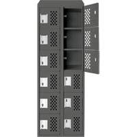 Petit casier perfor&eacute; Clean-Line, 6 niveaux, Bloc de 2, 12" x 72" x 12", Acier Helyx Safety & Industrial Supplies