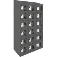 Petit casier perfor&eacute; Clean-Line, 6 niveaux, Bloc de 3, 15" x 72" x 12", Acier Helyx Safety & Industrial Supplies