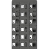 Petit casier perfor&eacute; Clean-Line, 6 niveaux, Bloc de 3, 15" x 72" x 12", Acier Helyx Safety & Industrial Supplies