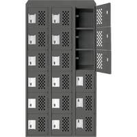 Petit casier perfor&eacute; Clean-Line, 6 niveaux, Bloc de 3, 15" x 72" x 12", Acier Helyx Safety & Industrial Supplies