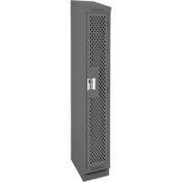 Clean Line Lockers, 12" x 12" x 82", Steel, Charcoal, Rivet (Assembled), Perforated Helyx Safety & Industrial Supplies